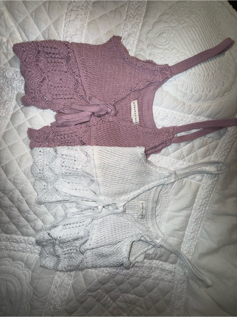 Aeropostale Dusty Pink Crochet Knit Crop Top